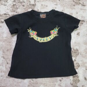 Ready Steady Baby Tee 18m Vintage Tattoo Style "DADDY" Y2K Ed Hardy Era Swallows